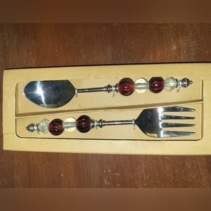 Pottery Barn Red Jewled Servers